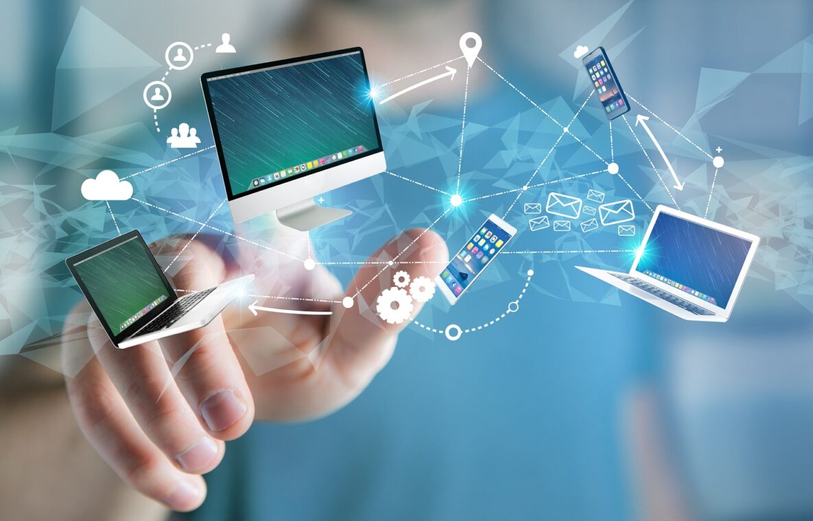 A finger pointing to assistive technology.