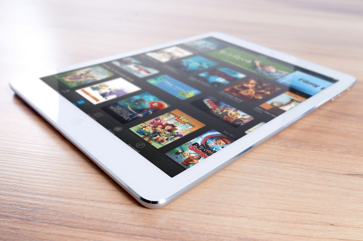 A close-up of an iPad.