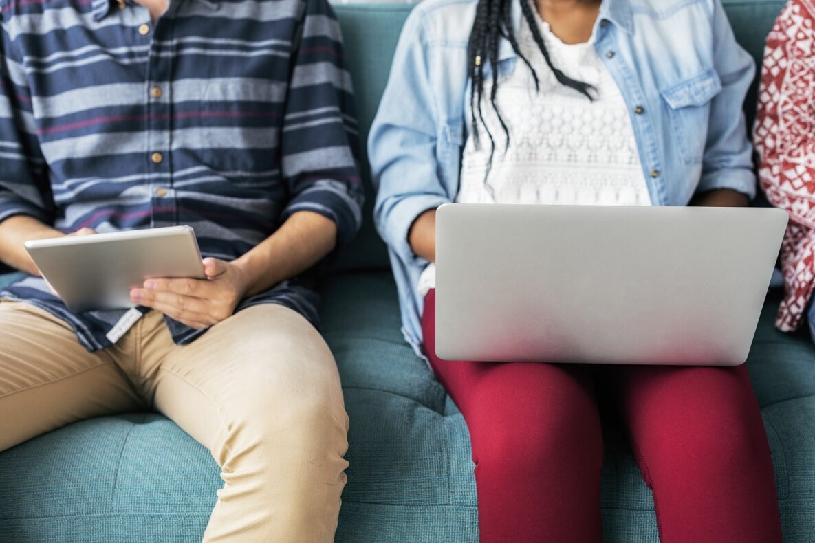Two students studying together.
