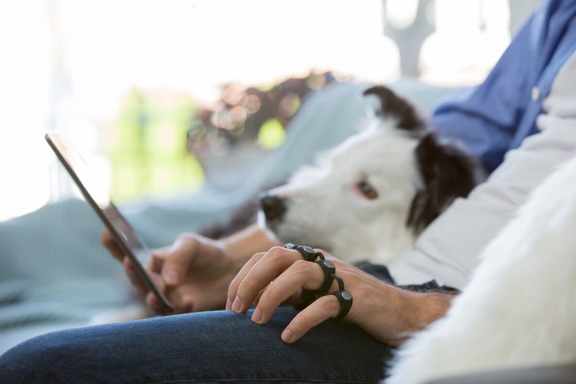A person using the Tap keyboard.