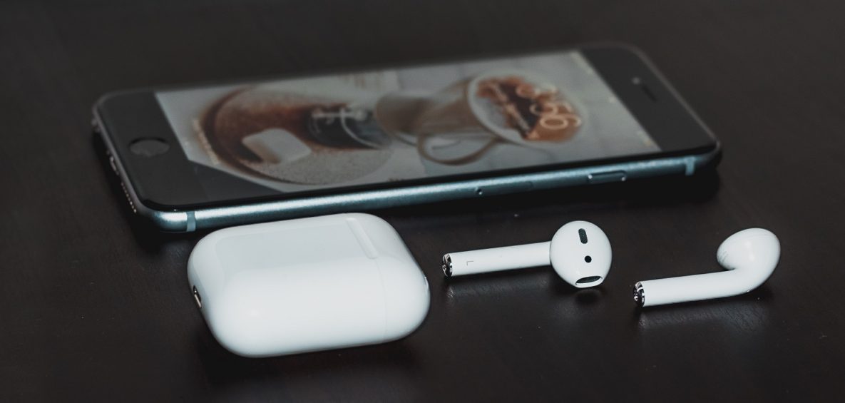 Airpods and an iPhone.