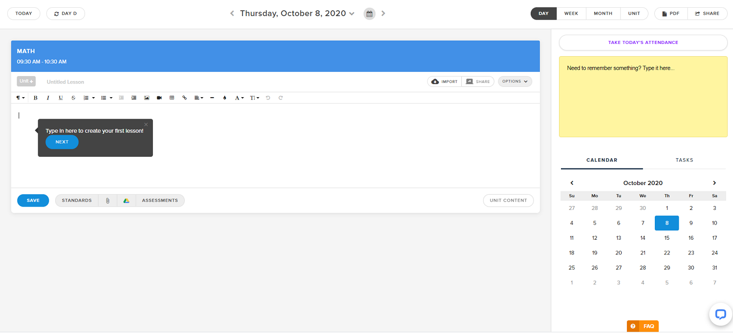 A screenshot of the Planboard app
