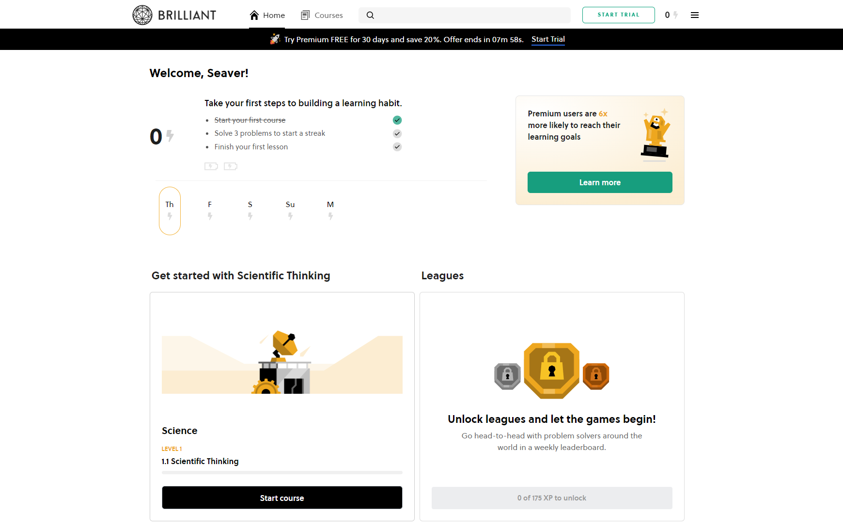 A screenshot of the Brilliant App 