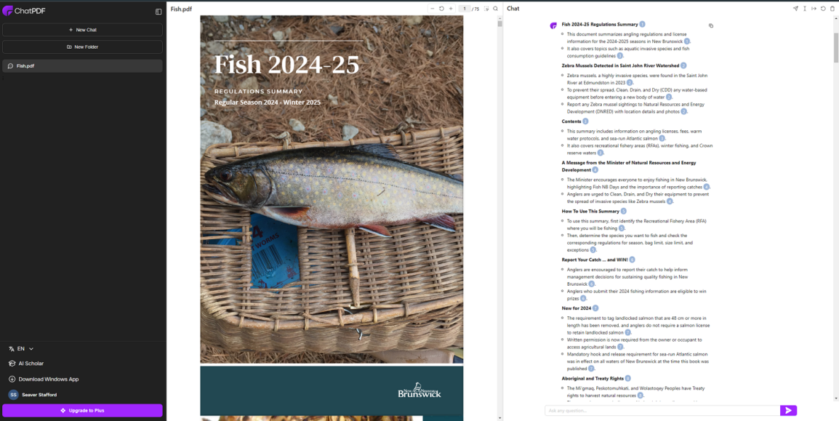 A screenshot of ChatPDF