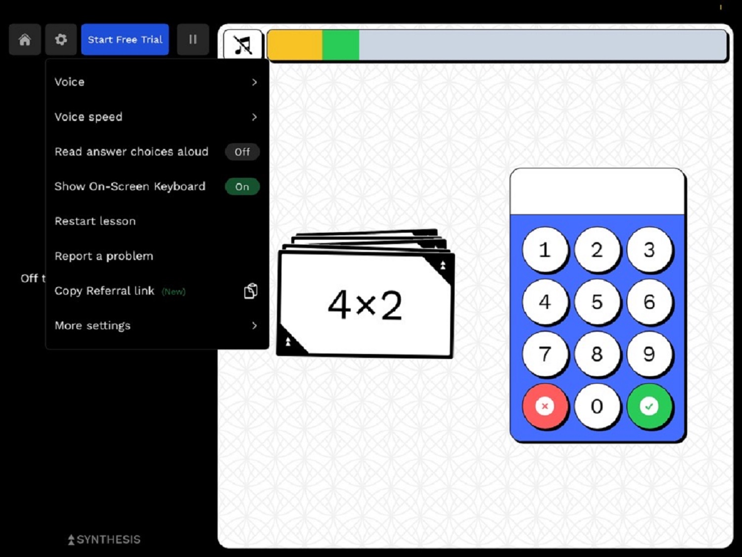 A screenshot of the Synthesis app.