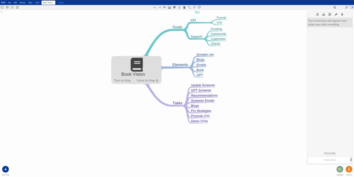 A screenshot of ivvi Notes